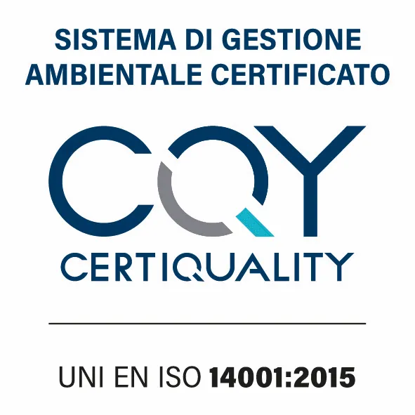 Marchio di certificazione Certiquality del sistema di gestione ambientale UNI EN ISO 14001:2015