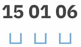 Il codice CER 15 01 06 con tre spazi vuoti sotto le coppie di cifre, per illustrare la struttura del codice