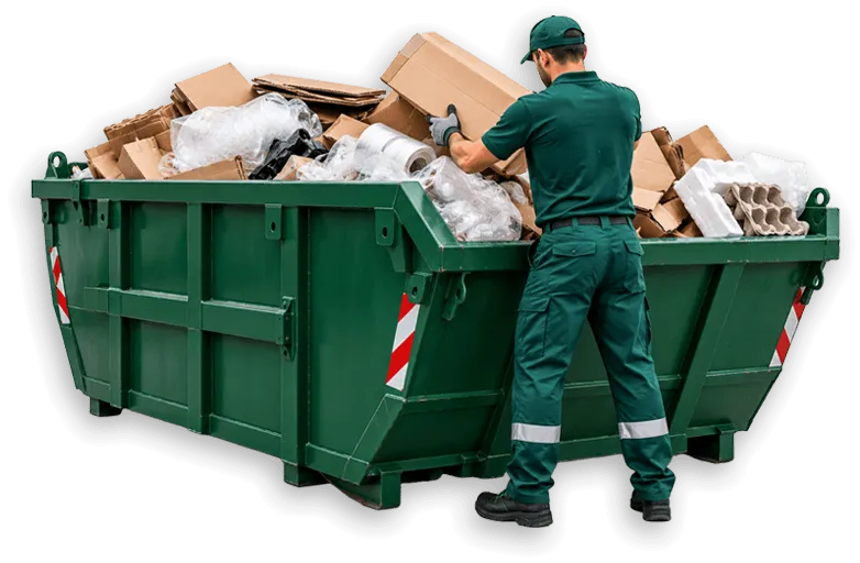 operatore durante il ritiro degli imballaggi